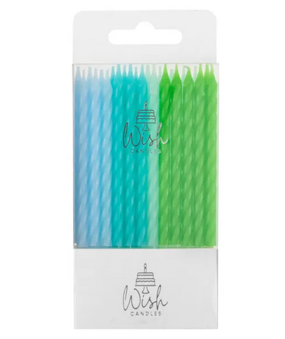 Blue to Green Spiral Candles