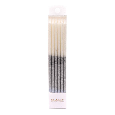 Silver Glitter Dipped Cake Candles
