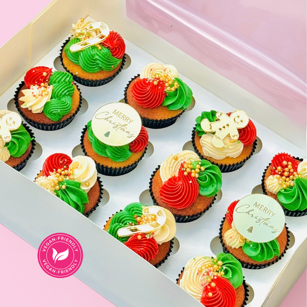 Deluxe Christmas Cupcake Gift Box (Vegan)
