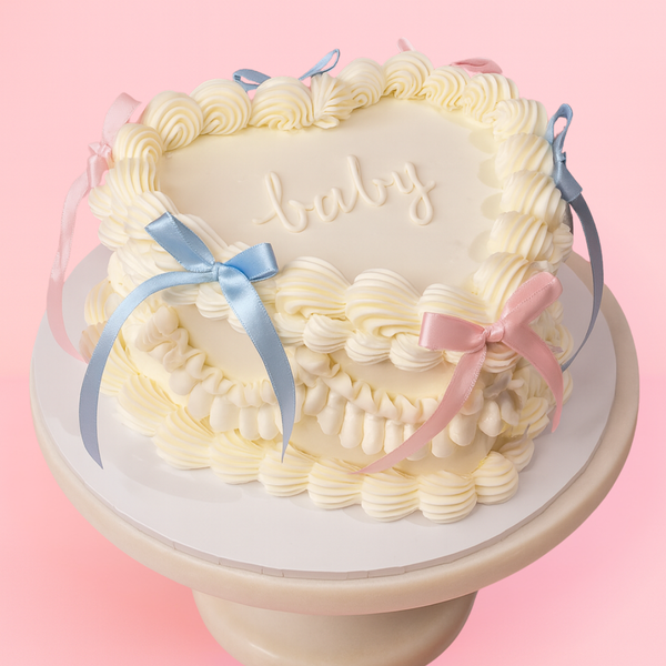 Heart Gender Reveal Cake