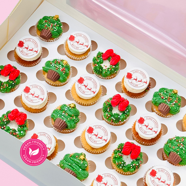 Mini Branded Christmas Cupcakes (Vegan)