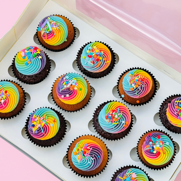 Pastel Rainbow Cupcakes