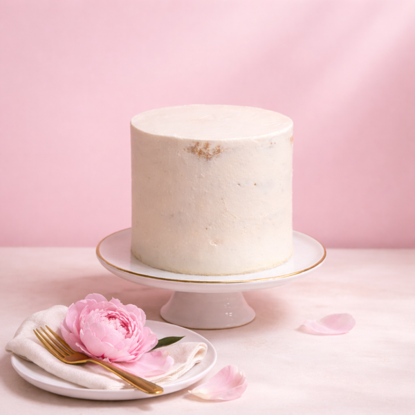 One Tier Semi Naked Wedding Cake