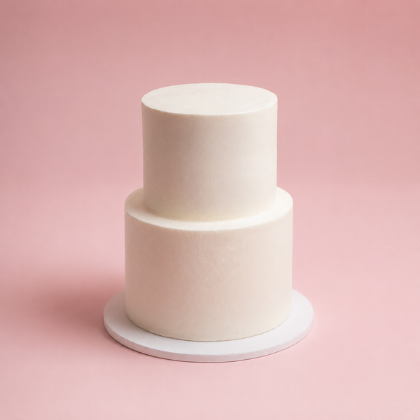Two-Tier White Wedding Cake